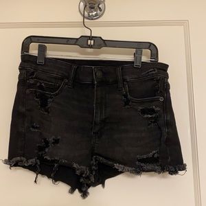 American Eagle black jean shorts